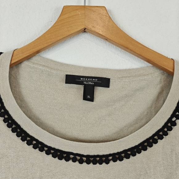 Weekend Max Mara Silk Blend Striped 3/4 Sleeve Light Weight Sweater Size XL - Picture 8 of 14